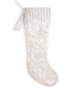 Harrods Flower-Embellished Stocking - White