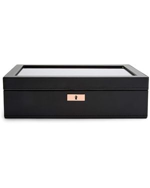 Wolf Vegan Leather Axis 10-Piece Watch Box - Black