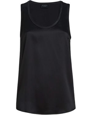 Brunello Cucinelli Stretch-Silk Reversible Tank Top - Black