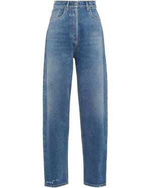 Prada Triangle Wide-Leg Jeans - Blue