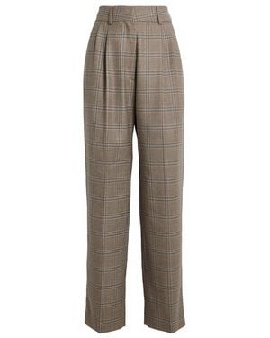 Blazé Milano Virgin Wool Check Fox Tailored Pants - Gray