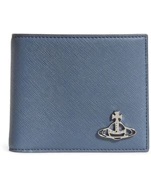 Vivienne Westwood Saffiano Leather Bifold Wallet - Blue