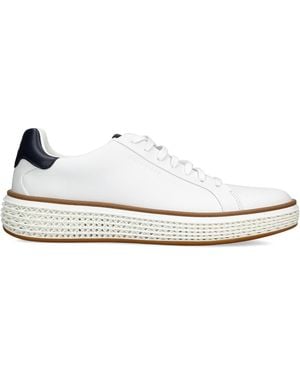 Cole Haan Leather Grandprø Court Skyweave Trainers - White