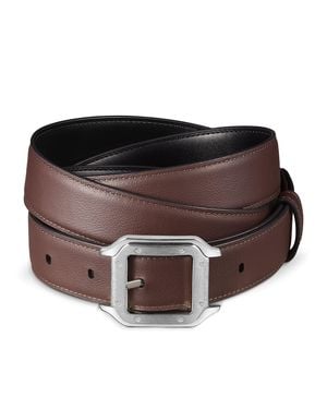 Cartier Leather Reversible Santos De Belt - Black