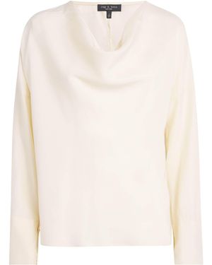 Rag & Bone Silk Vinnie Blouse - White