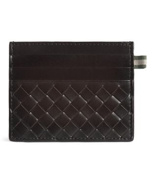 Officine Creative Leather Woven Boudin Card Holder - Black
