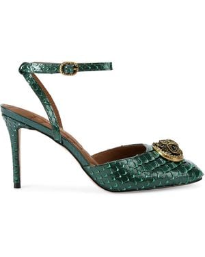 Kurt Geiger Leather Snake-Effect Chelsea Pumps - Green