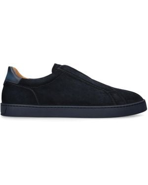 Magnanni Leather Slip-On Trainers - Blue