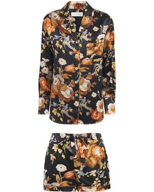 Olivia Von Halle Silk Evora Alba Pyjama Set - Multicolour