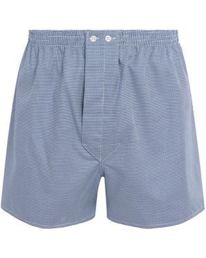 Derek Rose Cotton Traditional Boxers - Blue