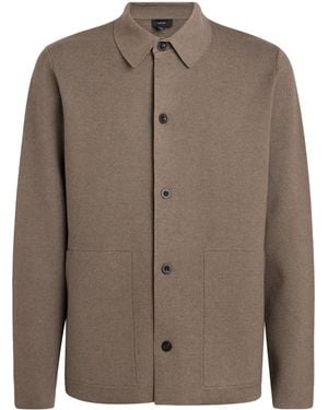Vince Milano-Knit Overshirt - Brown