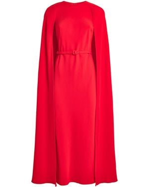 Roland Mouret Cady Caped Midi Dress - Red