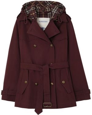Burberry Tropical Gabardine Foxfield Trench Coat - Red