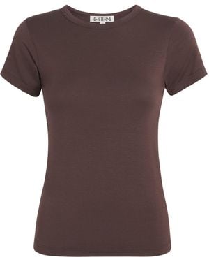 ÉTERNE Cotton-Modal Crew-Neck T-Shirt - Brown