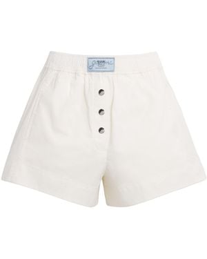 Ganni Organic Cotton Elasticated Shorts - White