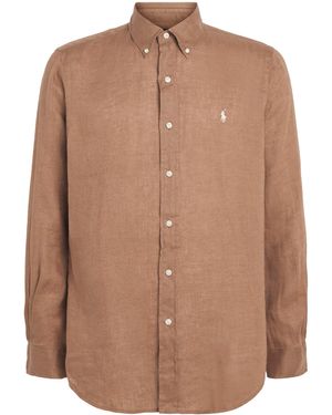 Polo Ralph Lauren Linen Custom-Fit Shirt - Brown