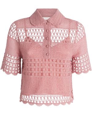 Zimmermann Cotton Crochet Wanderlust Shirt - Pink