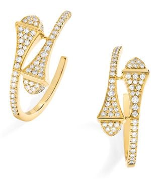 Marli New York Small And Diamond Cleo Hoop Earrings - Metallic