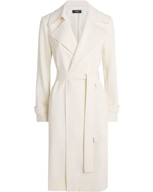 Theory Crepe Oaklane Trench Coat - White
