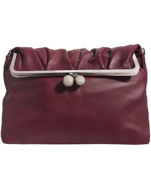 Weekend by Maxmara Nappa Leather Pasticcino Clutch Bag - Purple