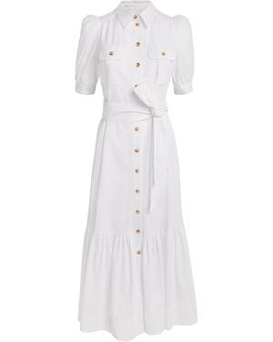 ME+EM Seersucker Midi Shirt Dress - White