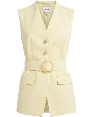 ME+EM Belted Longline Waistcoat - Natural
