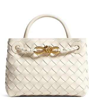 Bottega Veneta Mini Leather Andiamo Top-Handle Bag - White