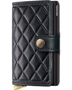 Secrid Leather Diamond-Embossed Miniwallet - Black