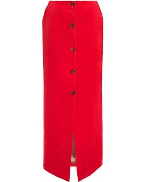 Blazé Milano Velvet Malaya Pencil Skirt - Red