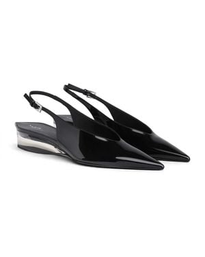 Alaïa Patent Leather Invisible Wedge Slingback Court Shoes 30 - Black