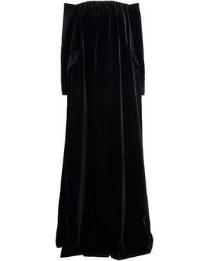 Max Mara Velvet Off-The-Shoulder Gown - Black