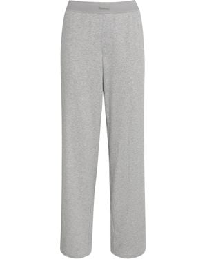 Skims Stretch-Cotton Ribbed Pants - Grey