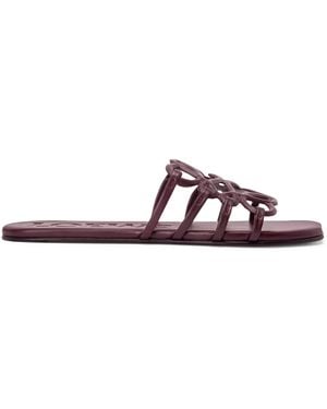 Loewe Leather Petal Anagram Sandals - Red