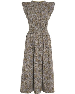 ME+EM Trailing Lotus Midi Dress - Grey