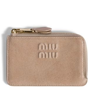 Miu Miu Nappa Leather Envelope Card Holder - Natural