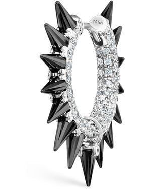 Maria Tash Moissanite Mohawk And Diamond Pavé Hoop Earring - White