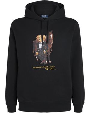 Polo Ralph Lauren Cotton-Blend Polo Bear Hoodie - Black
