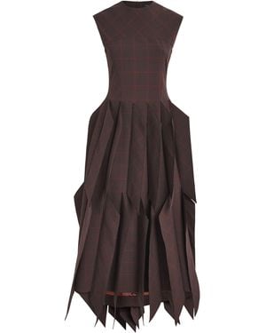 A.W.A.K.E. MODE Panel Appliqué Midi Dress - Brown