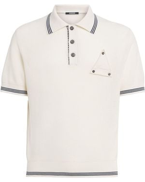 Jacquemus Silk-Cotton Sailboat Polo Shirt - White