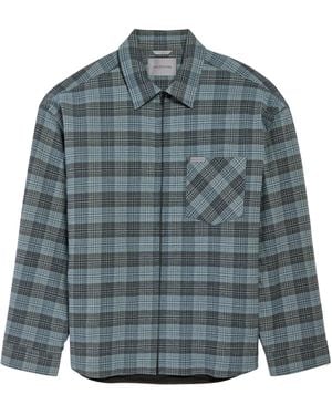Balenciaga Check Padded Overshirt - Blue