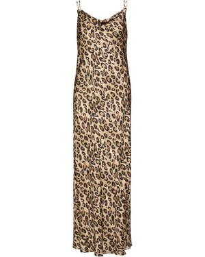 Marella Leopard-Print Sleeveless Maxi Dress - Metallic