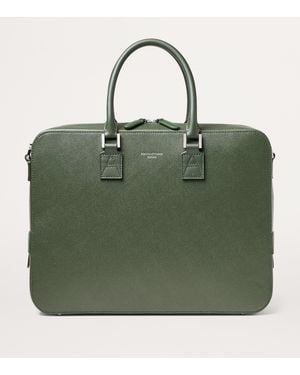 Aspinal of London Leather Mount Street Briefcase - Green