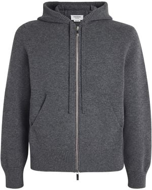 Thom Browne Merino Wool Geese Zip-Up Hoodie - Gray