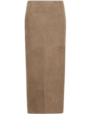 Weekend by Maxmara Suede Midi Skirt - Brown