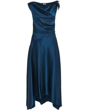 STAUD Silk Portia Midi Dress - Blue