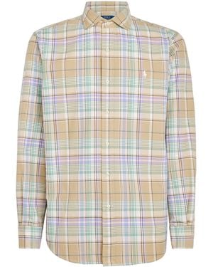 Polo Ralph Lauren Cotton Check Polo Pony Shirt - White