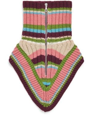 Dries Van Noten Wool Collar-Style Zip-Up Scarf - Pink