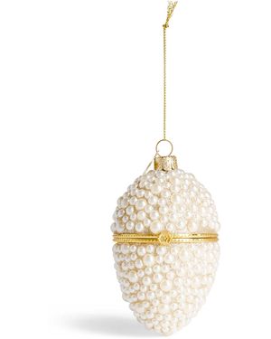 Harrods Faux Pearl-Encrusted Egg Bauble - Metallic