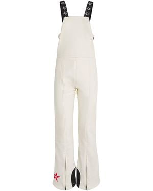 Perfect Moment Stretch Flared Ski Bib Trousers - White