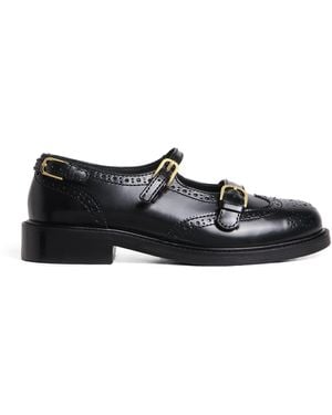 Sandro Leather Mary Jane Derby Shoes - Black